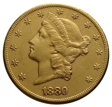 1880 $20 Gold Coin Double Eagle Liberty Head San Francisco