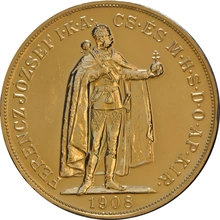 1908 Hungarian 100 Korona Gold Coin