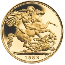1988 Proof Gold Sovereign Boxed