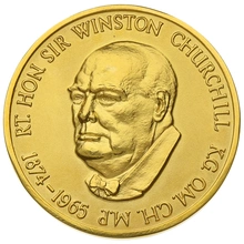 1874-1965 Sir Winston Churchill Gold Medal A.E. Jones 1.3" Boxed
