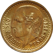 Mexican Dos Y Medio 2.5 Pesos Gold Coin