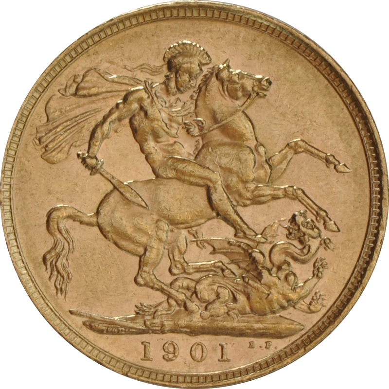 1901 Gold Sovereign Coin Queen Victoria Old Head
