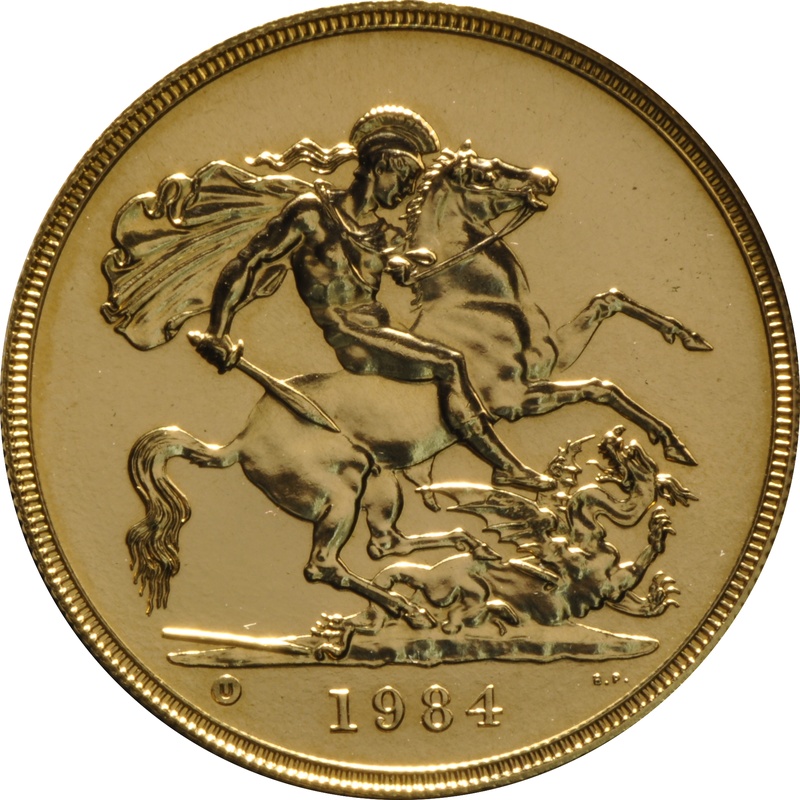 1984 £5 Gold Coin (Quintuple Sovereign) - no Box or cert