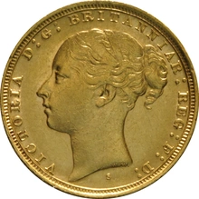 1884 Gold Sovereign Coin Queen Victoria Young Head Sydney