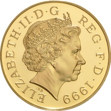 1999 - Gold Five Pound Proof Coin, Diana Princess of Wales Memorial