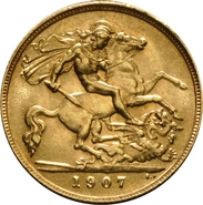 1907 Gold Half Sovereign Edward VII