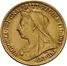 1899 Gold Half Sovereign Queen Victoria Old Head