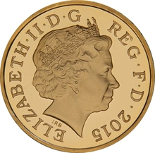 2015 Proof Gold 1 Pound Coin Royal Shield of Arms Fourth Portrait