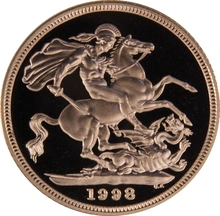 1998 Proof Gold Sovereign 4 Coin Set Boxed
