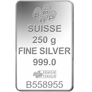 250g Silver Bar PAMP Lady Fortuna Minted