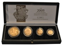 2005 Proof Gold Sovereign 4 Coin Set Boxed
