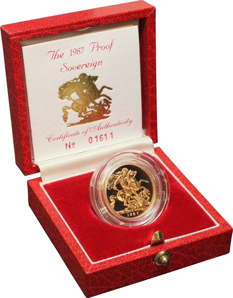 1987 Proof Gold Sovereign Boxed