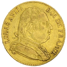 1815 20 French Francs Gold Coin Louis XVIII R