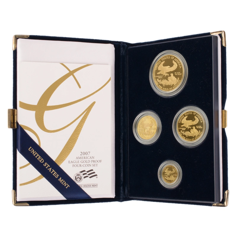 2007 Proof Gold Eagle 4 Coin Set Boxed
