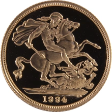 1994 Proof Gold Sovereign NGC PF70