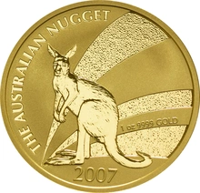 2007 Australian Kangaroo Gold Nugget Coin 1oz