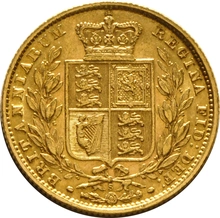 1881 Gold Sovereign Coin Queen Victoria Young Head Shield Back Sydney