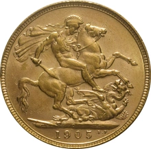 1905 Gold Sovereign Coin Edward VII Perth