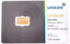 1g Gold Bar Umicore