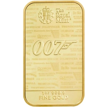 1oz Gold Bar James Bond 007
