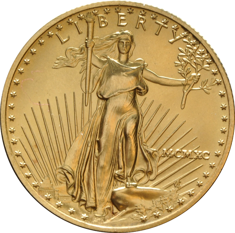 1990 1/2oz American Eagle Gold Coin MCMXC