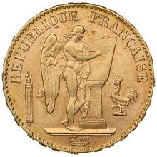 1898 French 20 Francs Gold Coin Guardian Angel A