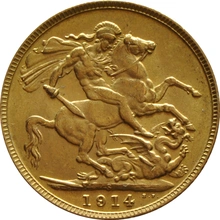 1914 Gold Sovereign Coin George V Sydney
