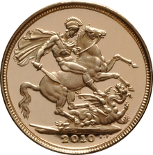 2010 Proof Gold Sovereign Coin Elizabeth II Fourth Head
