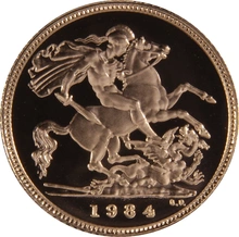 1984 Proof Gold Half Sovereign Boxed