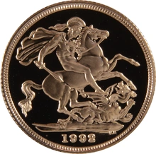 1992 Proof Gold Sovereign Boxed