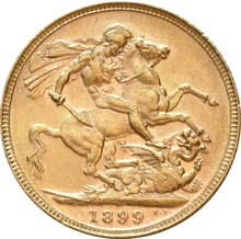 1899 Gold Sovereign Coin Queen Victoria Old Head Perth