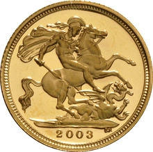 2003 Proof Gold Half Sovereign Boxed