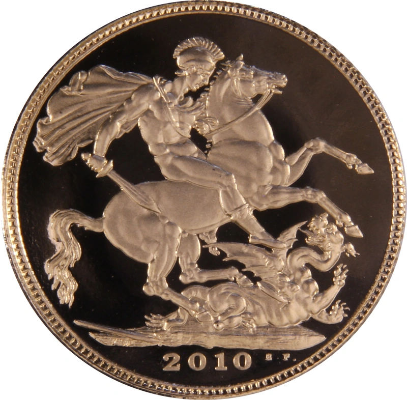 2010 Proof Gold Sovereign Coin Elizabeth II Fourth Head