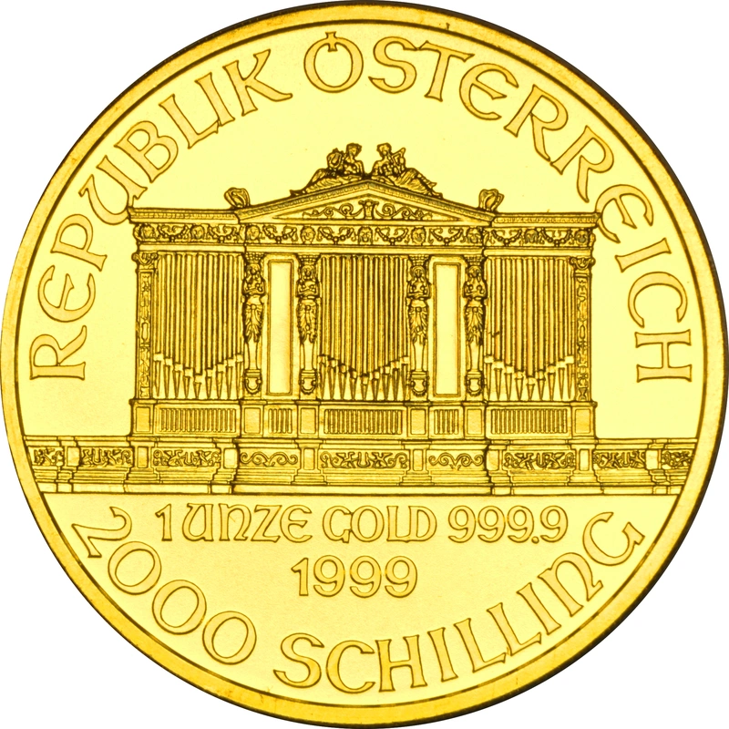 1999 Austrian Gold Philharmonic Coin 1oz