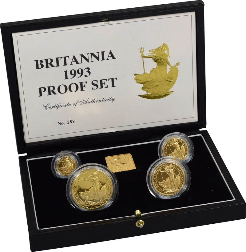 1993 Proof Gold Britannia 4 Coin Set Boxed