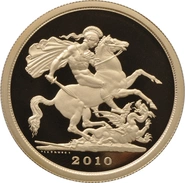2010 Proof Gold £5 Coin Quintuple Sovereign