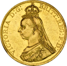 1887 Gold £5 Coin Queen Victoria Jubilee NGC MS60