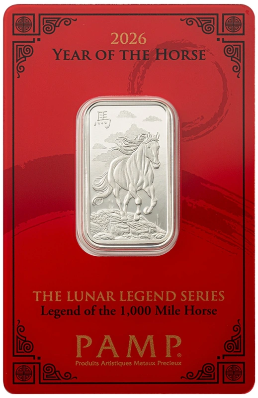 10g Silver Bar 2026 Year of the Horse PAMP - From €48.34