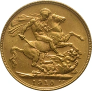 1910 Gold Sovereign Coin Edward VII