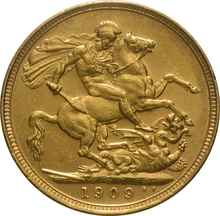1909 Gold Sovereign Coin Edward VII Sydney