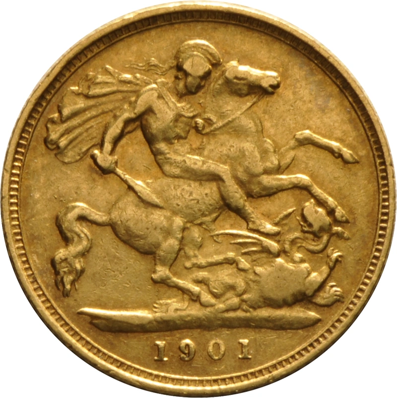 1901 Gold Half Sovereign Queen Victoria Old Head