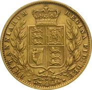1872 Gold Sovereign Coin Queen Victoria Young Head Shield Back Melbourne