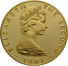 1981 Boxed Isle of Man Gold Proof £5 - Triskellion