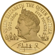 2000 Proof Gold £5 Coin Quintuple Sovereign Queen Mother