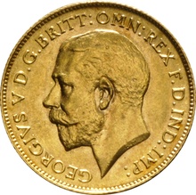 1915 Gold Half Sovereign - King George V - P