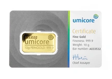 10g Gold Bar Umicore