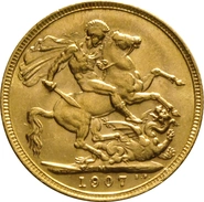1907 Gold Sovereign Coin Edward VII Melbourne