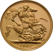 1982 Proof Gold Sovereign Coin Elizabeth II Decimal Head