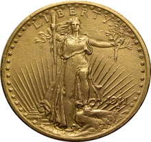 1911 $20 Double Eagle St Gaudens Head Gold Coin San Francisco