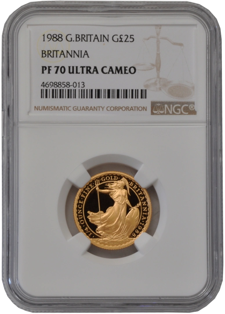 1988 Proof 1/4oz Gold Britannia Coin NGC PF70